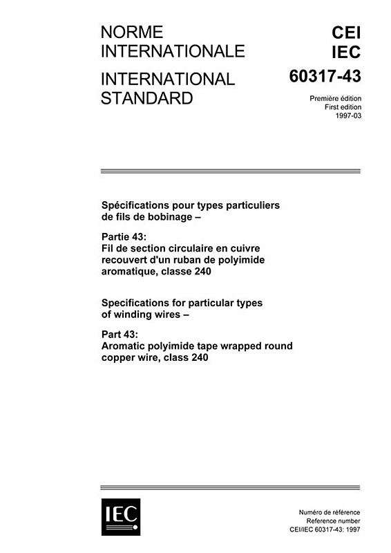 Cover IEC 60317-43:1997